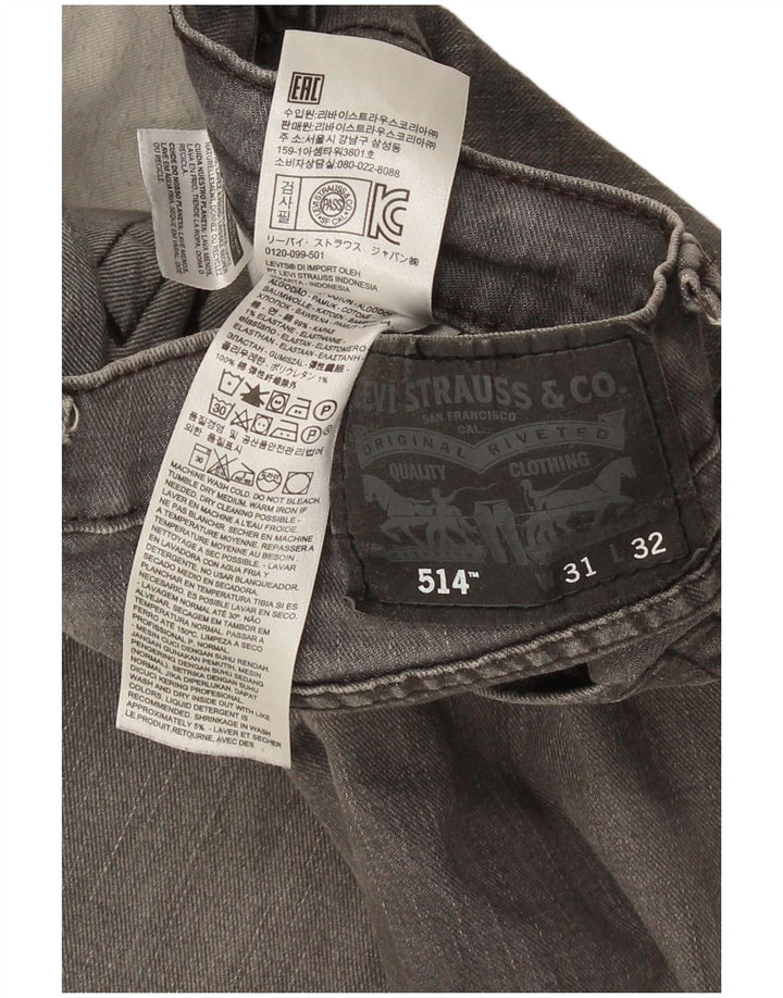 Levi's Mens 514 Straight Jeans W31 L28 Grey Cotton