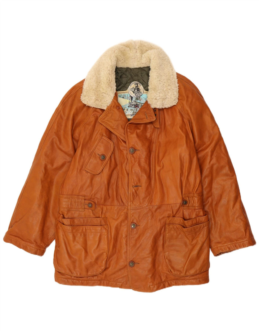 WINCHESTER Мужская кожаная куртка IT 48 Medium Brown Leather
