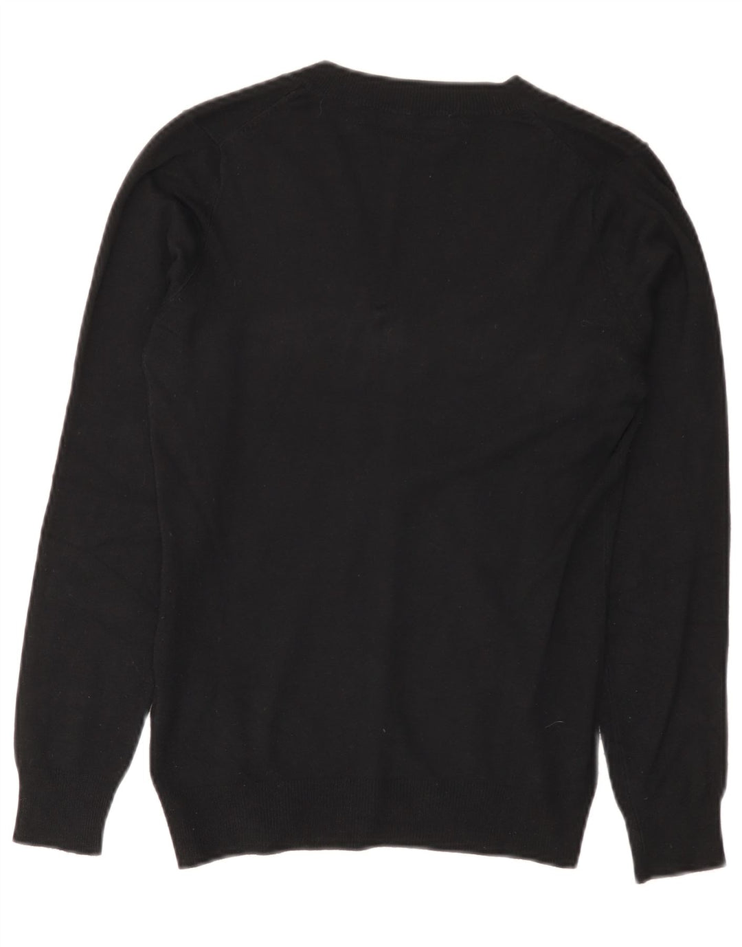Zara Womens V-Neck Jumper Sweater UK 12 Medium Black Viscose