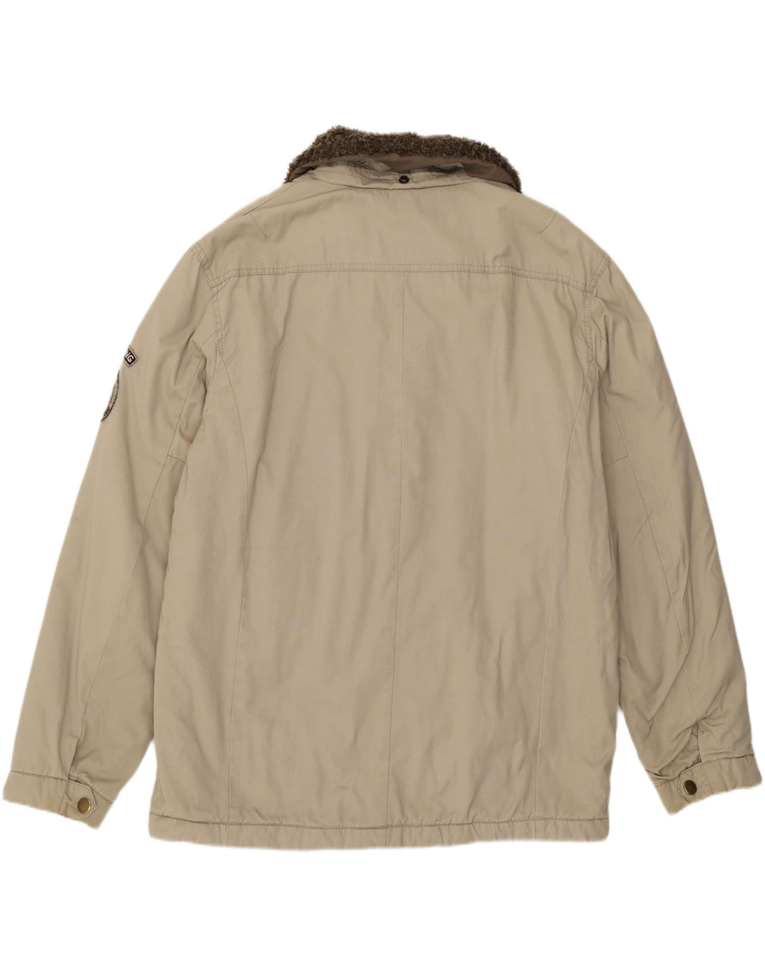 VINTAGE Mens Utility Jacket UK 40 Large Beige Cotton Vintage Vintage and Second-Hand Vintage from Messina Hembry 