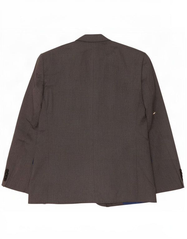 Jaqueta blazer masculina curta de 2 botões da Marks & Spencer Reino Unido 44 XL poliéster cinza