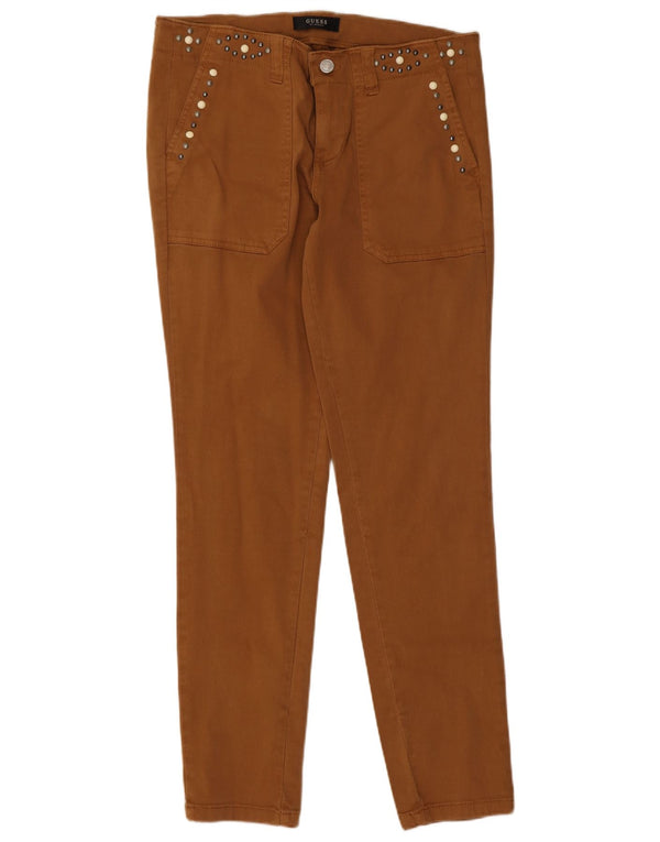 Guess Womens Slim Chino Trousers W26 L28 Beige Cotton