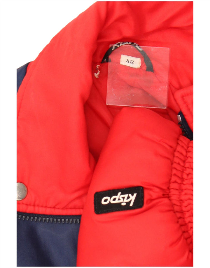 Vintage Mens Padded Jacket IT 48 Medium Red Colourblock Polyamide