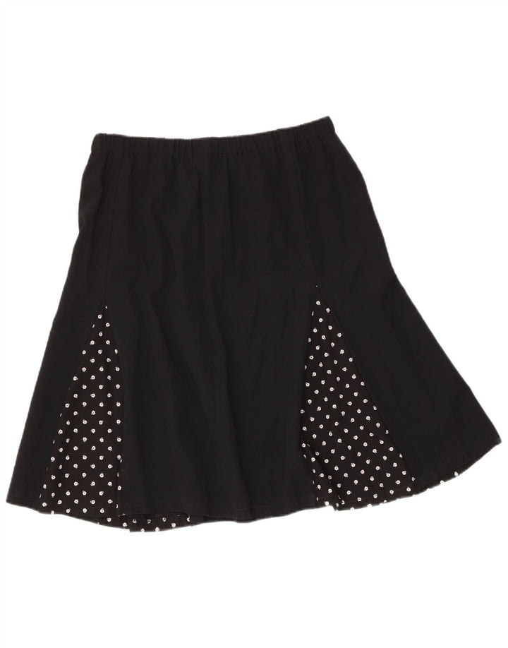 Vintage Womens A-Line Skirt W30 Medium Black Spotted