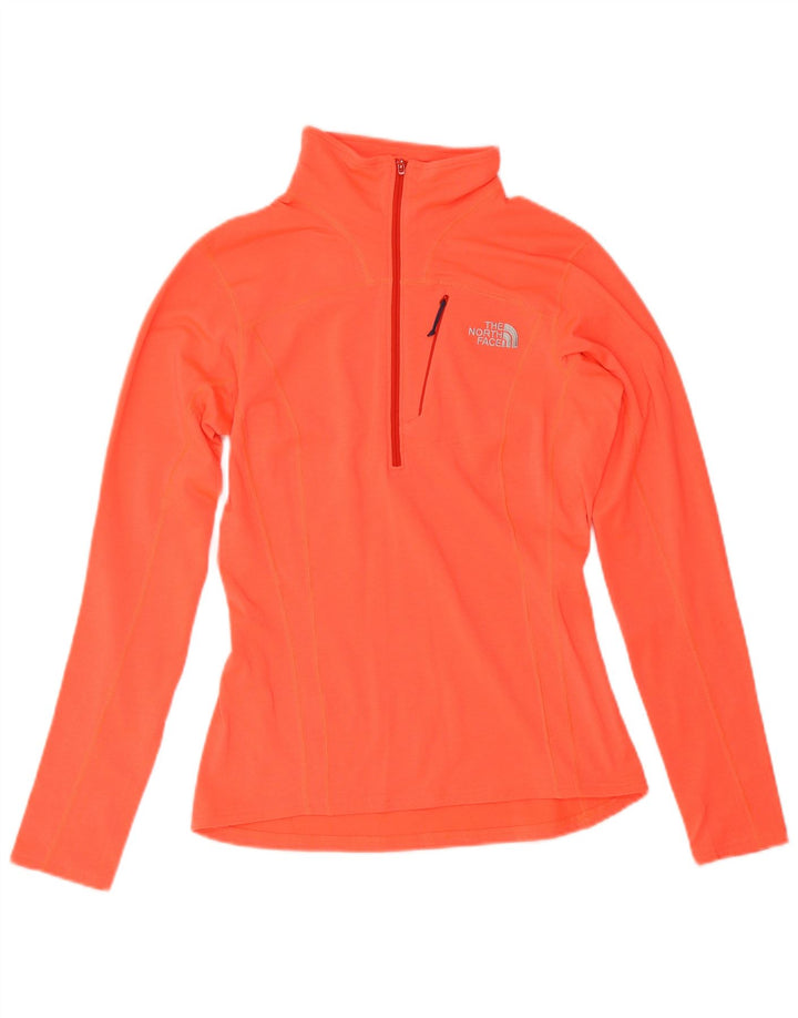The North Face Womens Zip Neck Pullover Træningsdragt Top UK 6 XS Orange