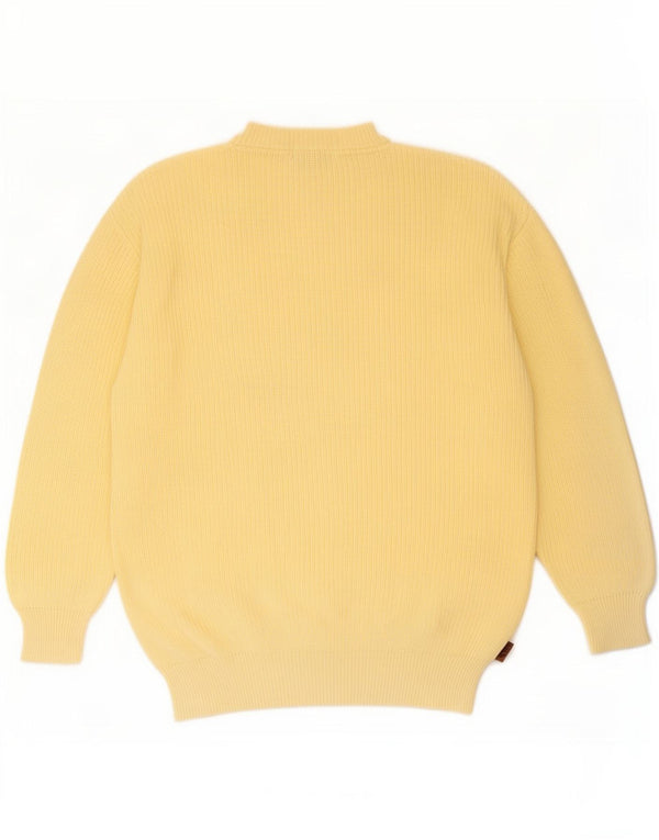 Fila Mens Crew Neck Jumper Sweater IT 50 Medium Yellow Cotton