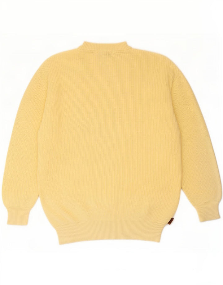 Fila Mens Crew Neck Jumper Sweater IT 50 Medium Yellow Cotton