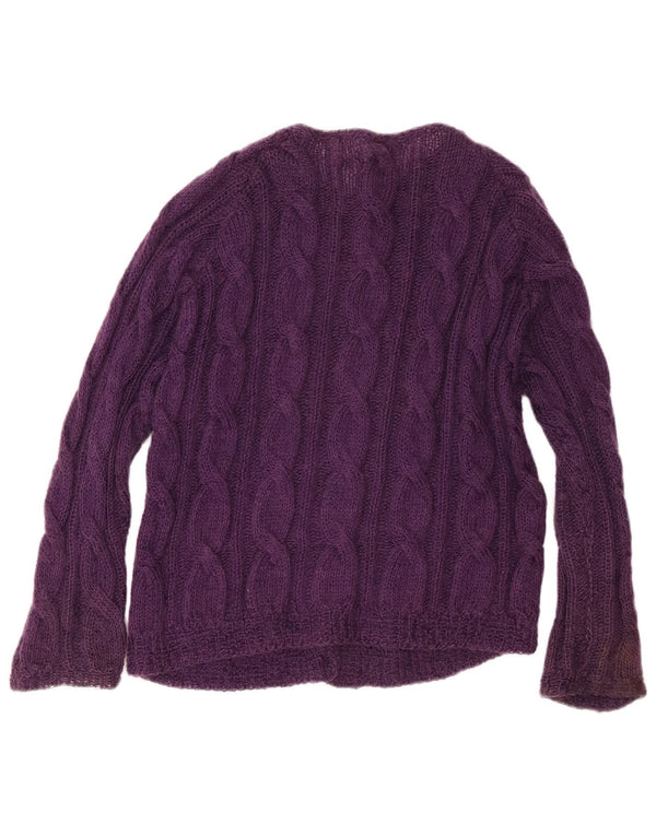 Suéter feminino vintage de grandes dimensões UK 18 XL roxo