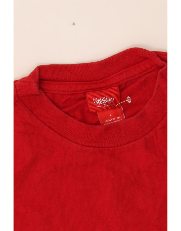MOSSIMO Womens Graphic T-Shirt Top UK 16 Large Red Cotton Vintage Mossimo and Second-Hand Mossimo from Messina Hembry 