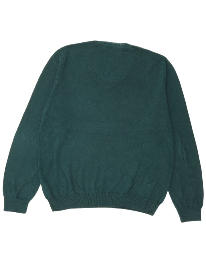 Marks & Spencer Pull coupe classique à col en V pour homme, grand coton vert