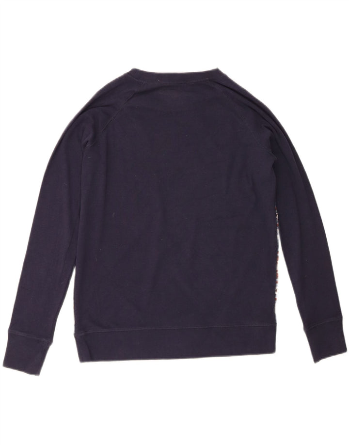 Eddie Bauer Womens Sweatshirt Jumper UK 14 Medium Navy Blue Cotton