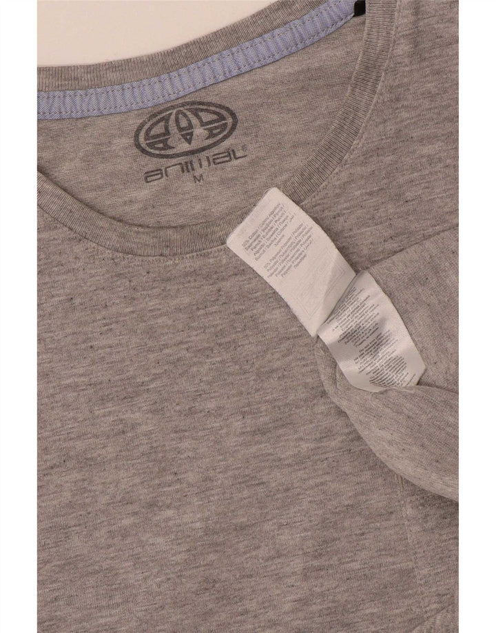 Animal Mens Graphic T-Shirt Top Medium Grey Cotton