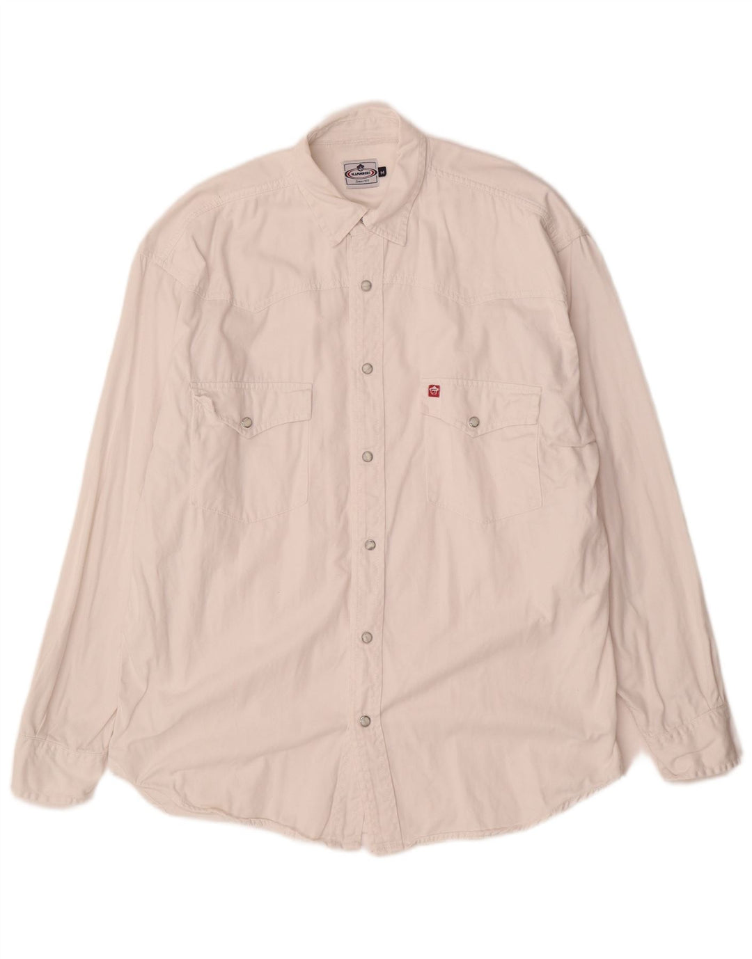 Vintage Mens Denim Shirt Medium White Cotton