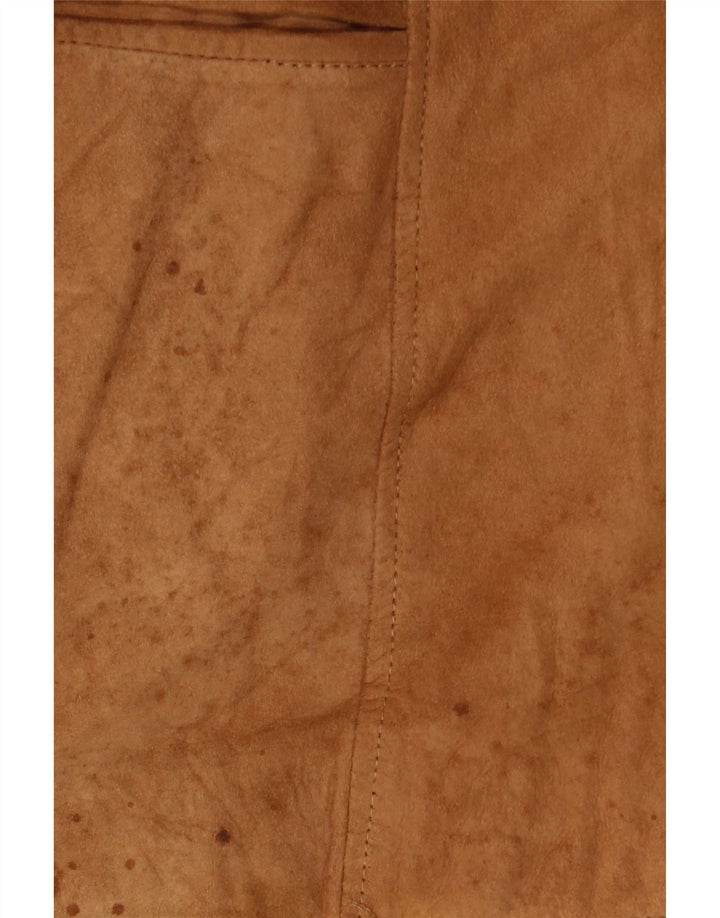 Giacca blazer a 2 bottoni in pelle scamosciata da donna Anfor IT 52 2XL Pelle beige