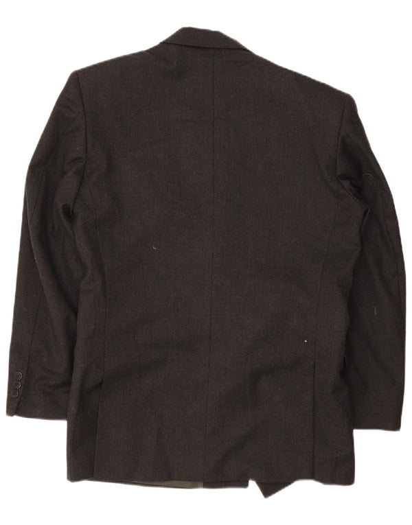 Vintage Mens Double Breasted Blazer Jacket IT 46 Small Black Wool