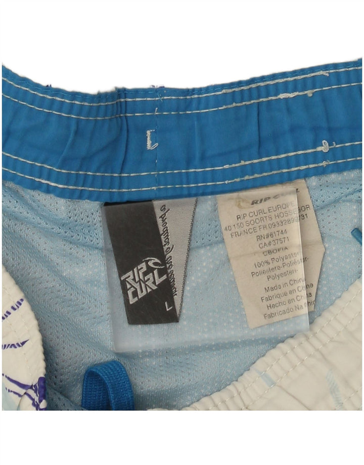 Rip Curl Mens Swimming Shorts Large  Blue Floral Polyester