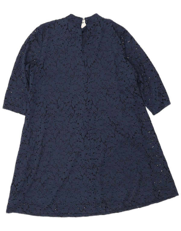 Abito a trapezio con maniche a 3/4 da donna Marks & Spencer UK 20 2XL Blu navy floreale