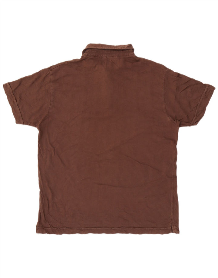 Marlboro Classics Mens Polo Shirt Large Brown Striped