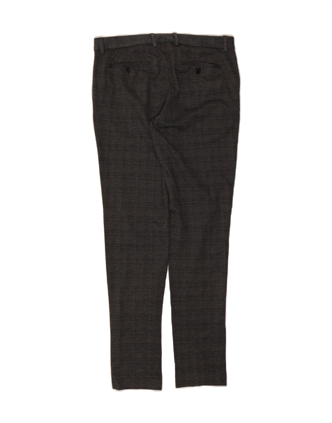 JACK & JONES Mens Marco Slim Casual Trousers W36 L34 Grey Check Polyester Vintage Jack & Jones and Second-Hand Jack & Jones from Messina Hembry 