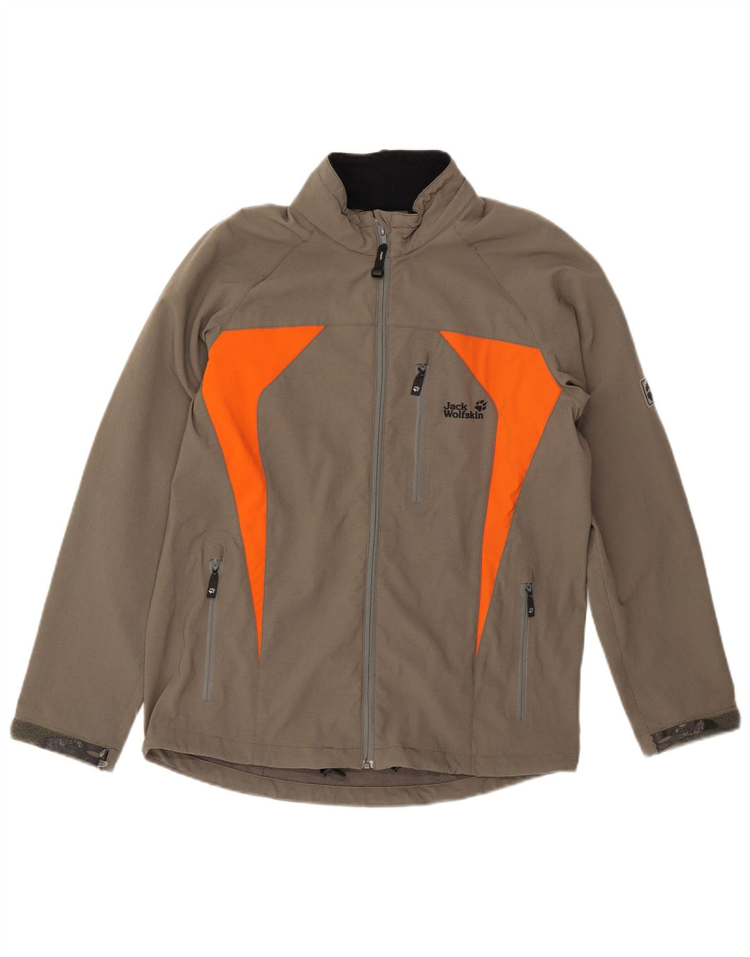 Męska kurtka bomberka Jack Wolfskin z zamkiem UK 34, mała, khaki, poliamid