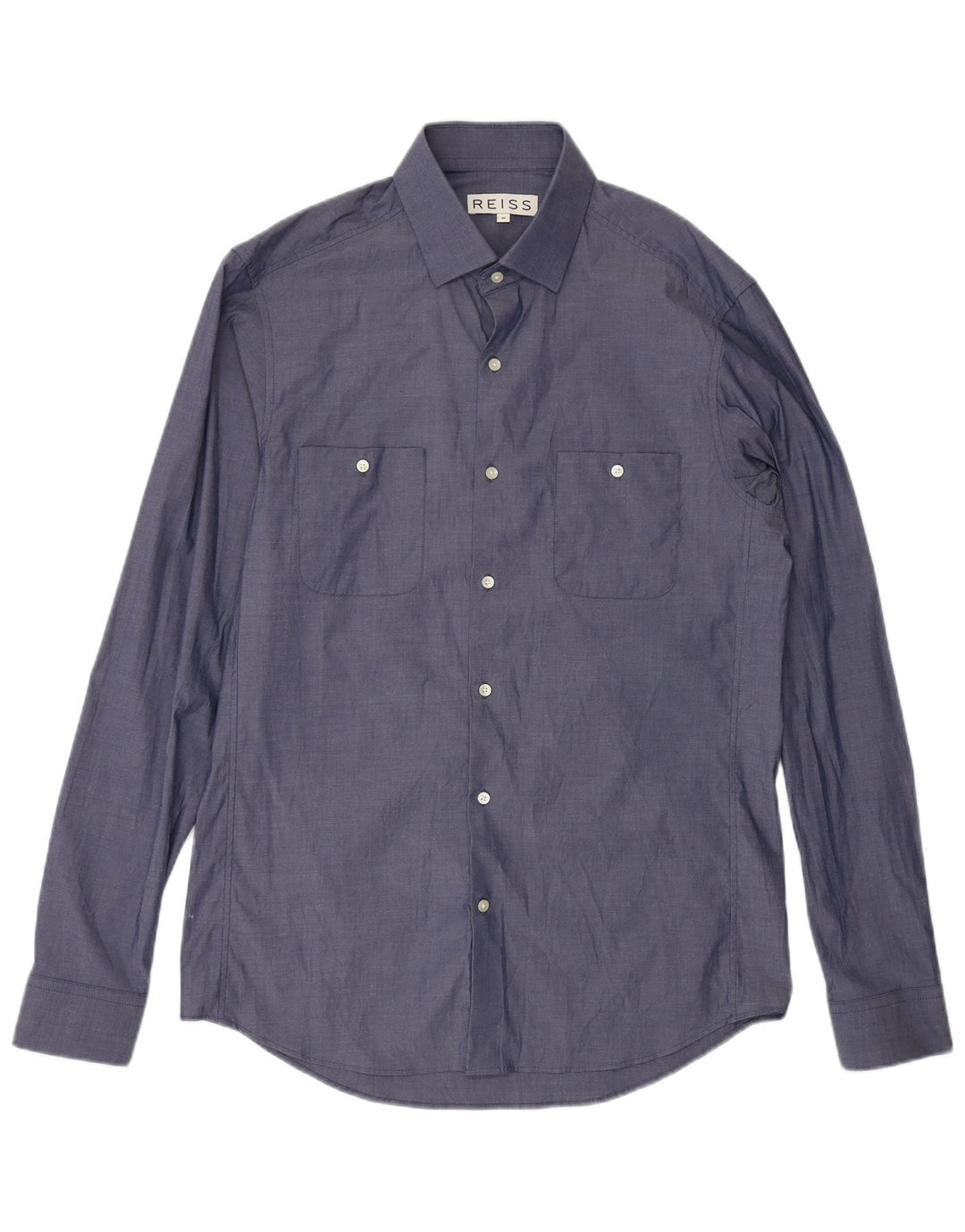 Camicia da uomo Reiss in cotone blu navy medio