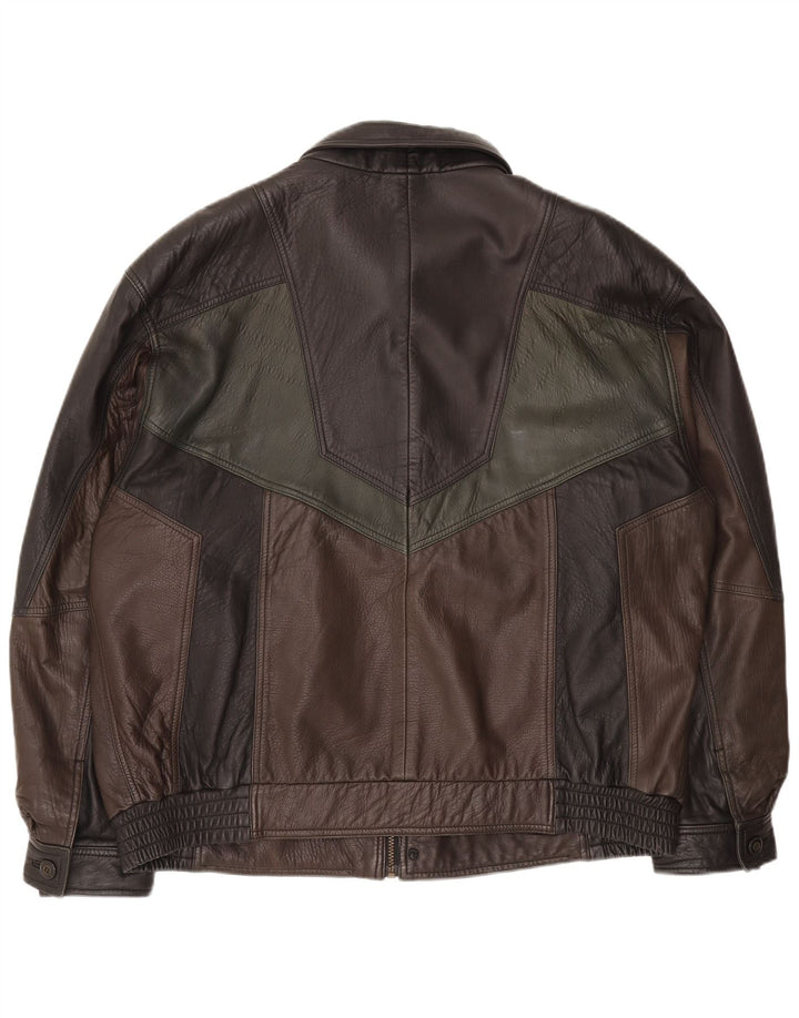 Asgard Herren-Lederjacke, UK 44, 2XL, Schwarz, Farbblock