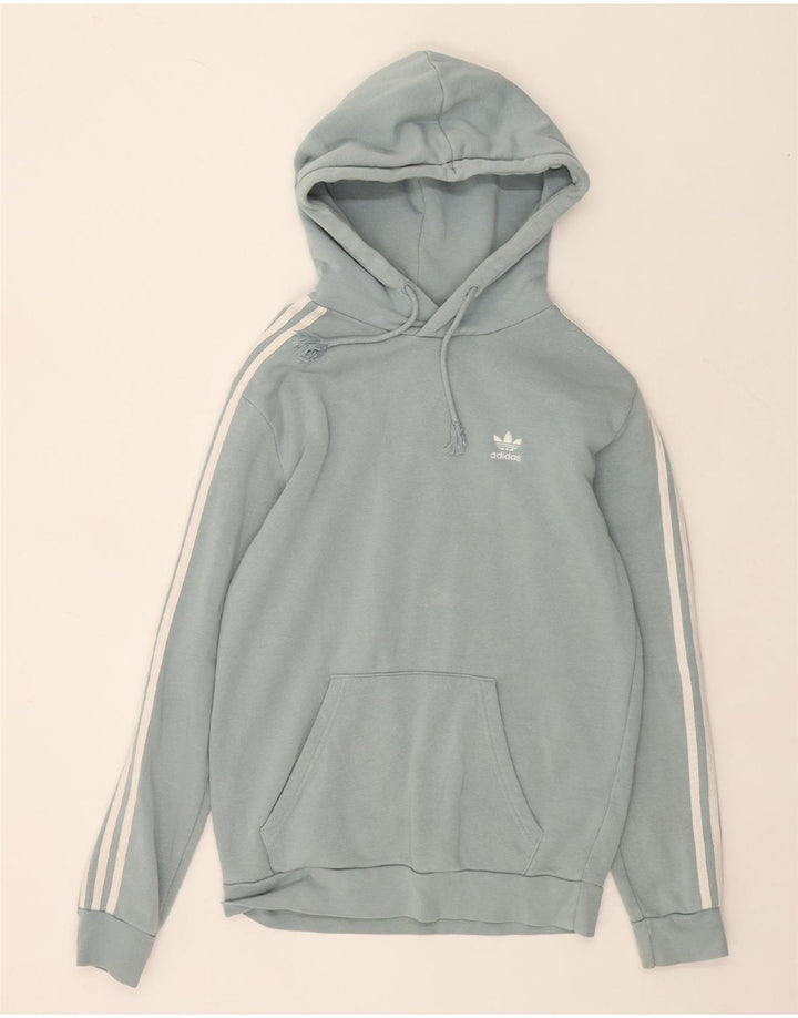 ADIDAS Mens Hoodie Jumper Small Blue Cotton Vintage Adidas and Second-Hand Adidas from Messina Hembry 