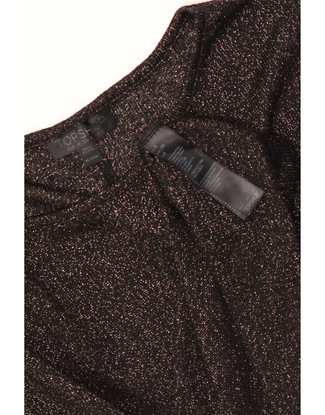 Topshop Camiseta extragrande para mujer UK 8 Small Poliéster moteado negro