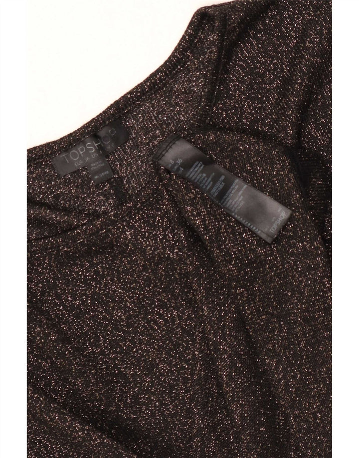Topshop Camiseta extragrande para mujer UK 8 Small Poliéster moteado negro
