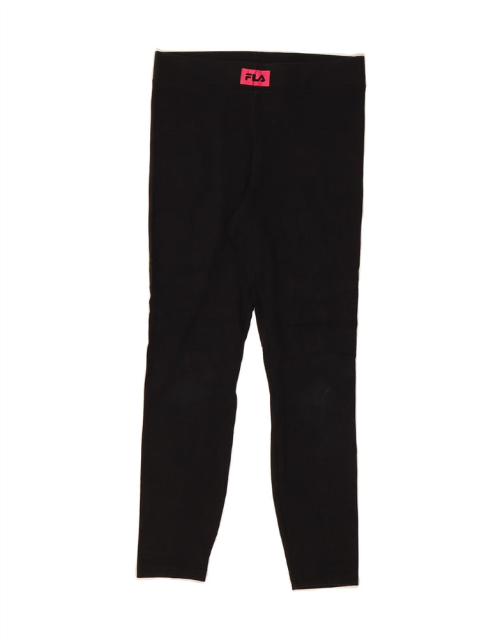 FILA Womens Leggings UK 8 Small  Black Cotton Vintage Fila and Second-Hand Fila from Messina Hembry 