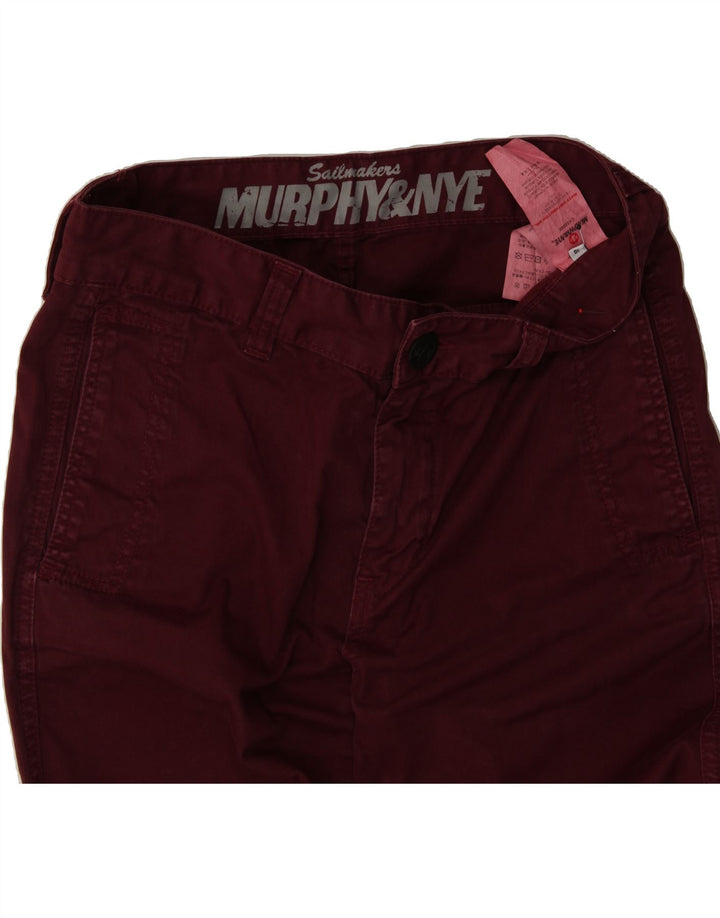 MURPHY & NYE Womens Slim Chino Trousers W30 L32 Red Cotton Vintage Murphy & Nye and Second-Hand Murphy & Nye from Messina Hembry 