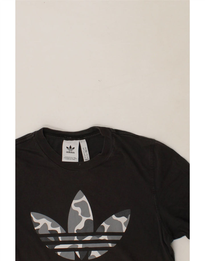 ADIDAS Mens Graphic T-Shirt Top Medium Black Cotton Vintage Adidas and Second-Hand Adidas from Messina Hembry 