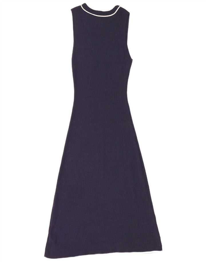 Marks & Spencer Womens Sleeveless Jumper Dress UK 12 Medium Navy Blue