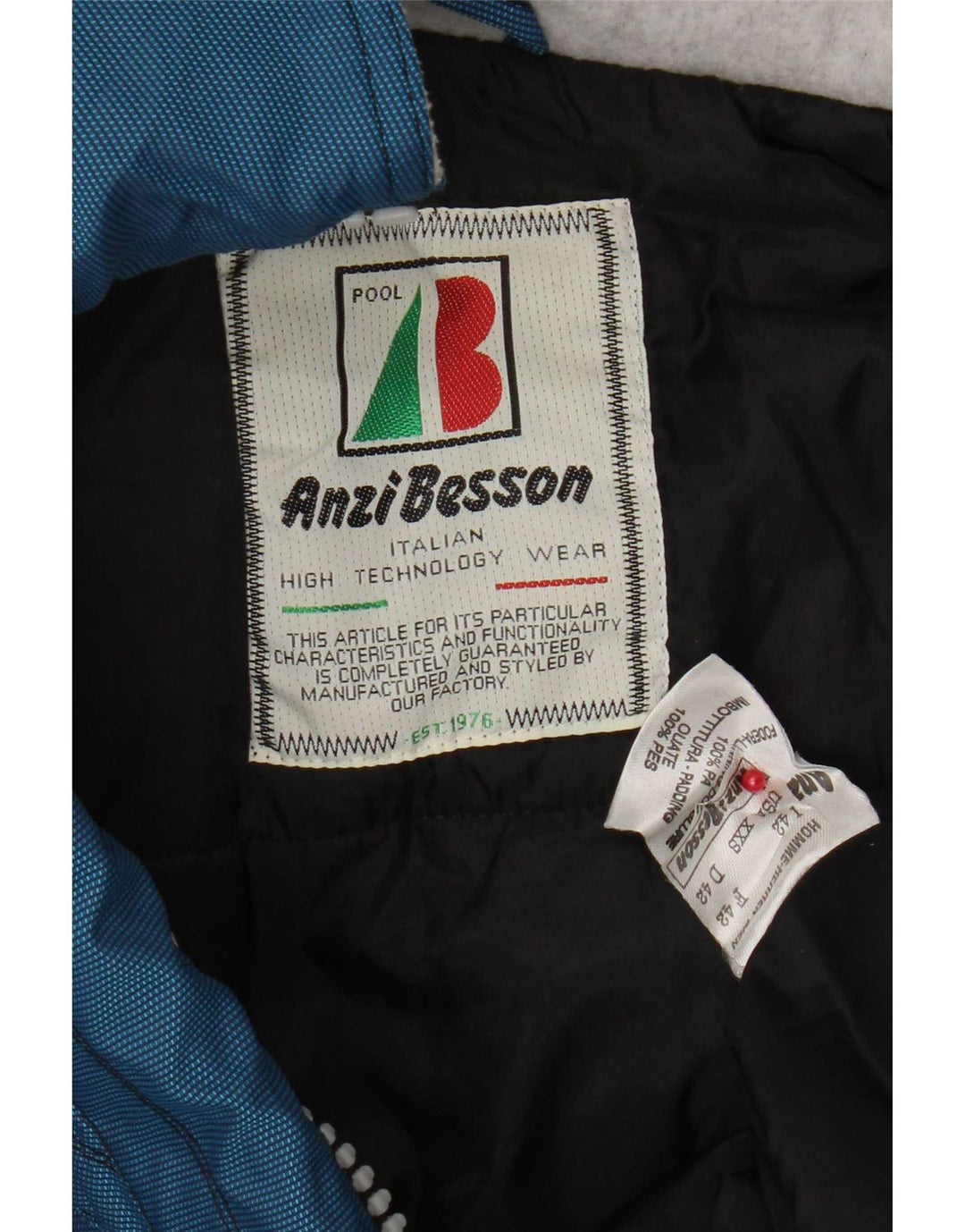 Anzi Besson Womens Hooded Anorak Jacket IT 42 Medium Blue Colourblock