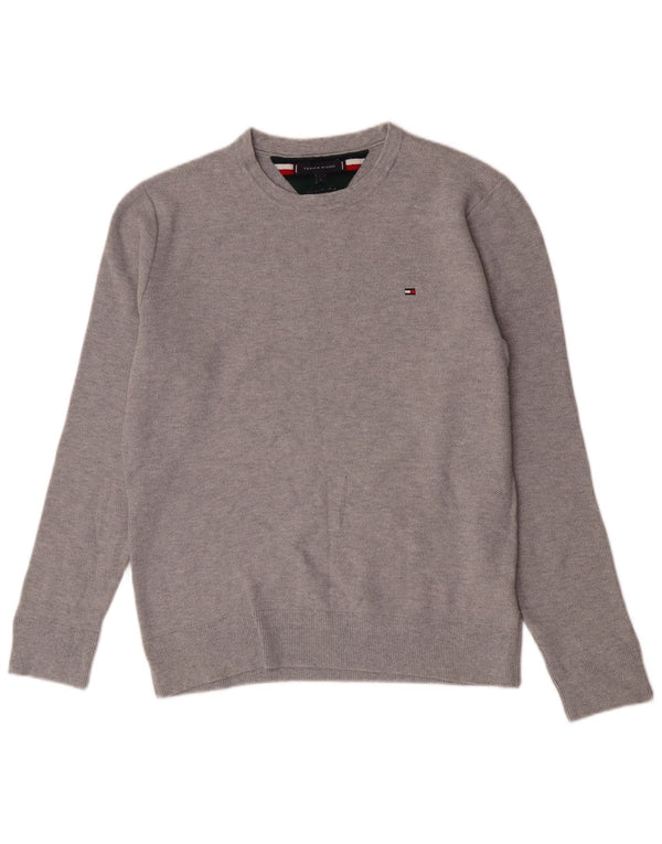 Maglione maglione girocollo da uomo Tommy Hilfiger grande cotone grigio