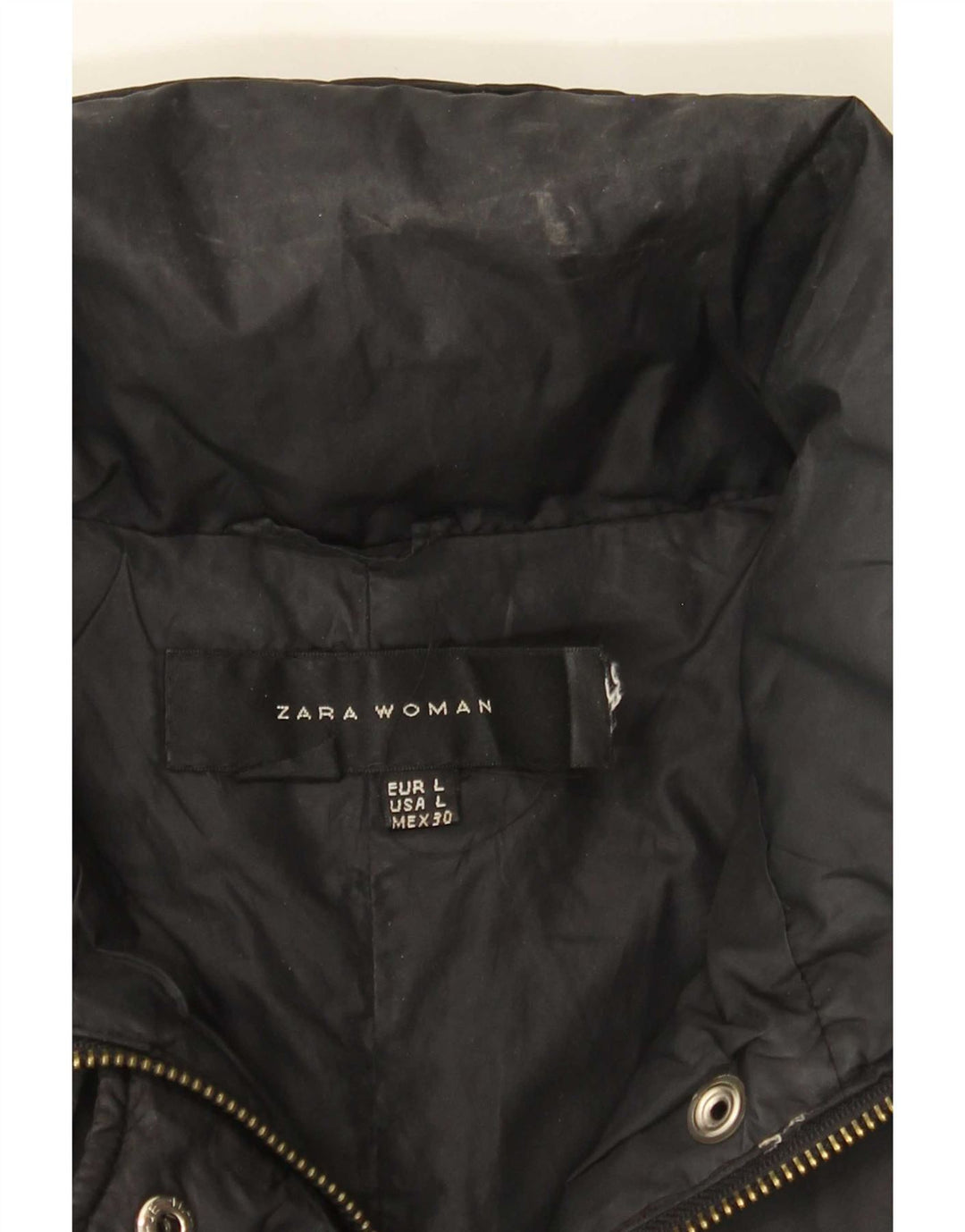 Zara Womens Padded Jacket UK 14 Large Black