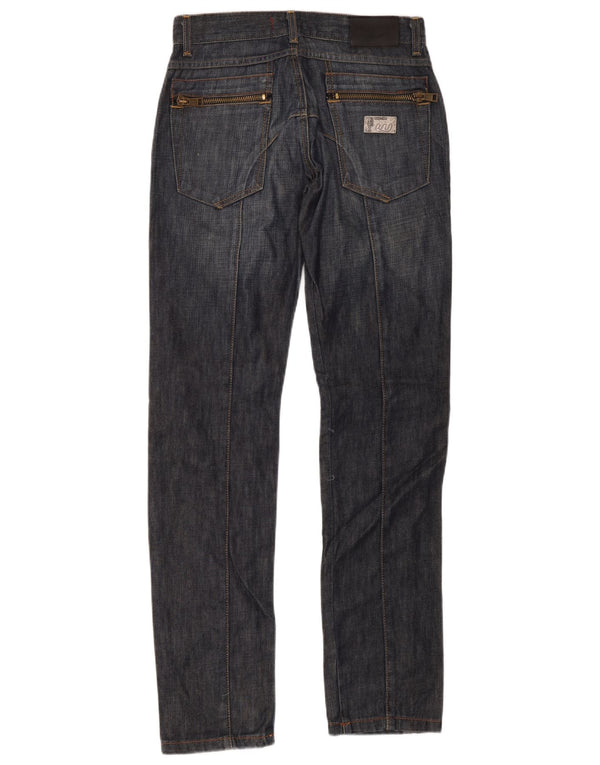 Wampum Mens Slim Jeans W30 L34 Navy Blue Cotton