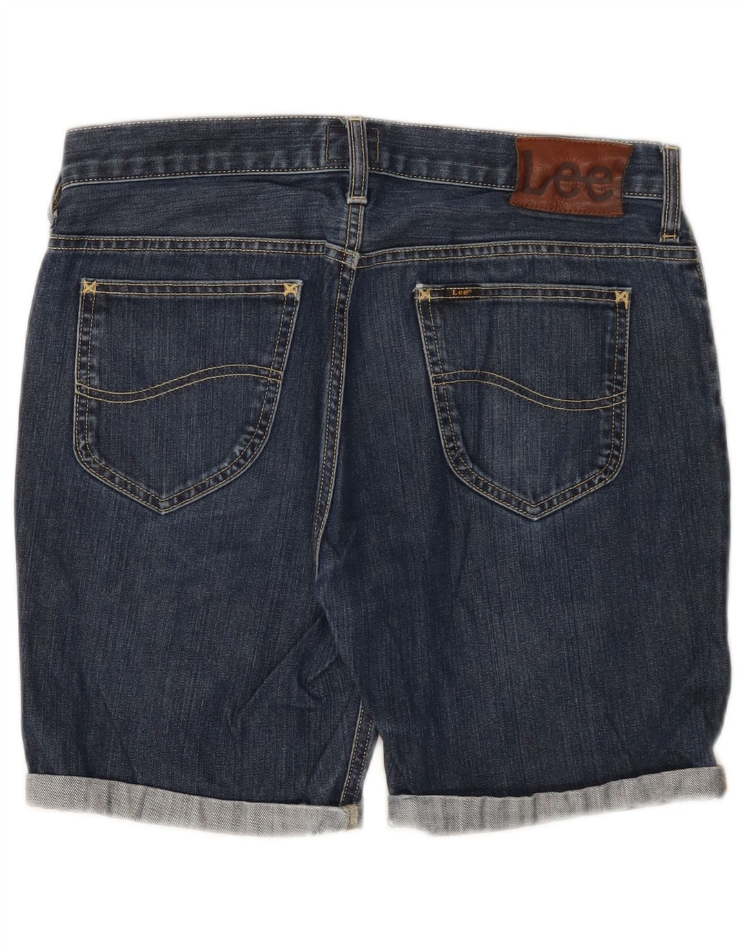 Lee Mens Rider Denim Shorts W31 Medium Navy Blue Cotton