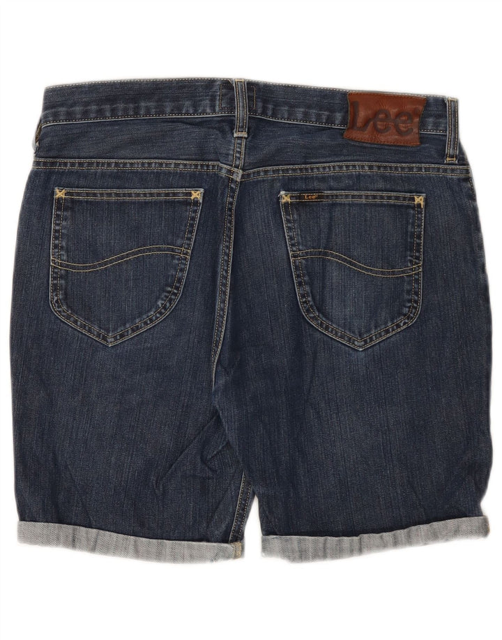 Lee Mens Rider Denim Shorts W31 Medium Navy Blue Cotton