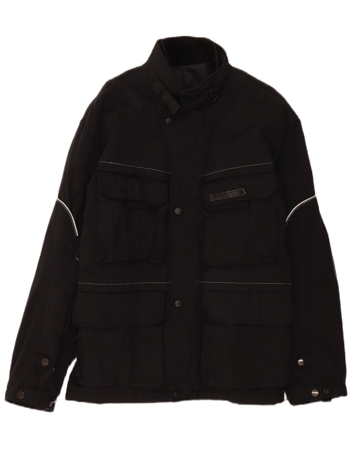 vintage Veste Racer Homme UK 38 Nylon Noir Moyen