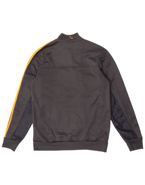 Adidas Hombre Real Madrid Chándal Top Chaqueta Gris Medio Colorblock Deportes