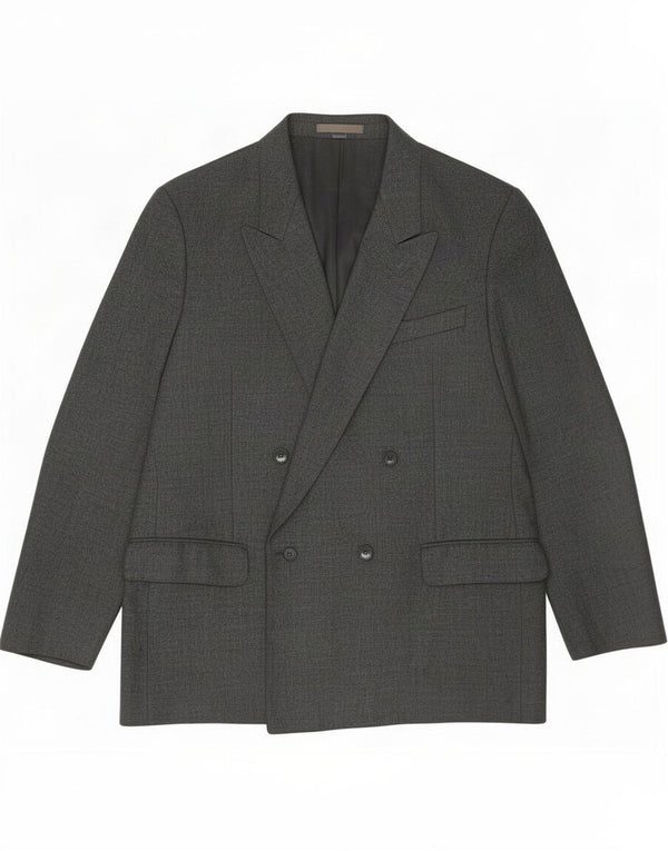 Vintage Blazer croisé pour homme IT 54 2XL Laine vierge grise