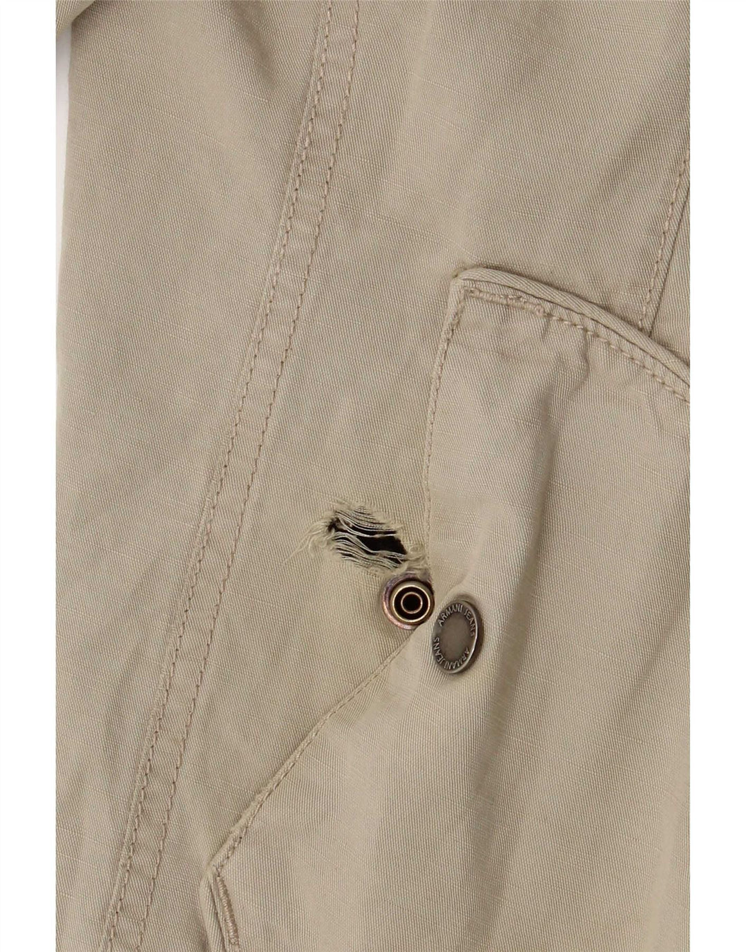 Armani Jeans Herren-Bomberjacke mit Kapuze, EU 50, mittelbeige Baumwolle