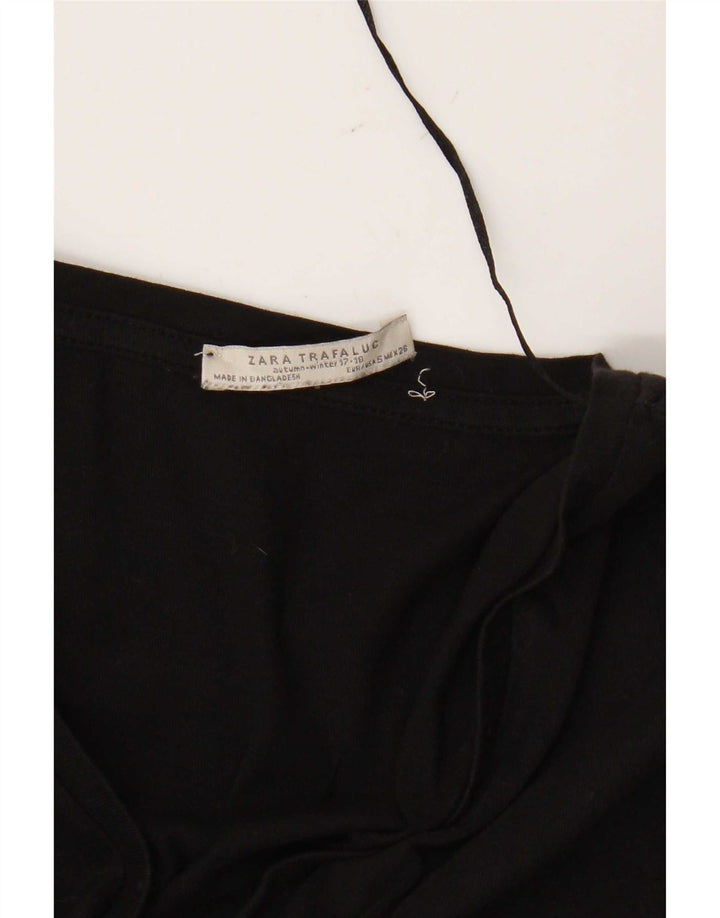 Zara Damen Trafaluc Übergroßes Top 3/4 Ärmel UK 10 Small Schwarz
