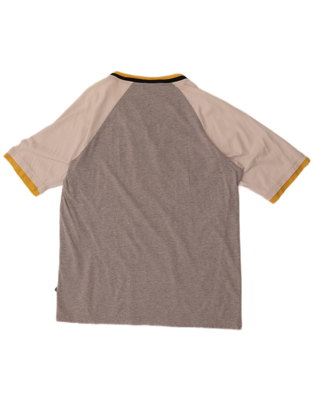 Asics Mens Graphic T-Shirt Top Large Grey Colourblock