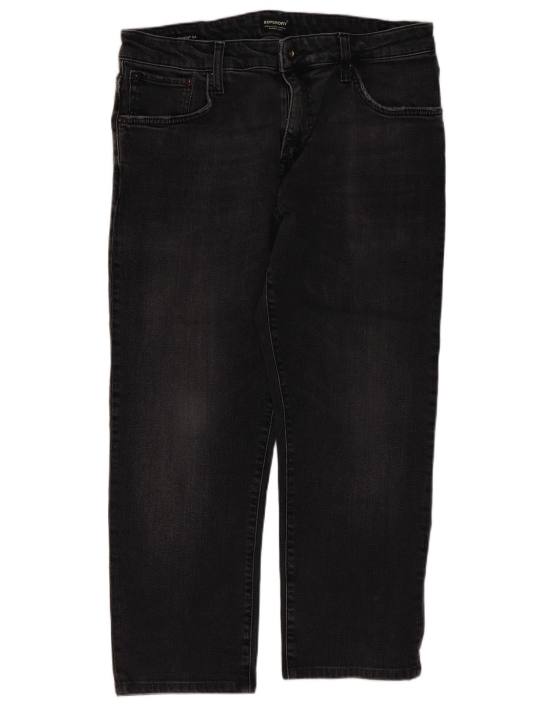 Superdry Mens Cropped Jeans W34 L24 Black Cotton