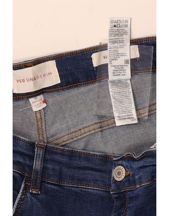 Marks & Spencer Womens Crop Slim Flared Jeans UK 16 Large W32 L25 Blue