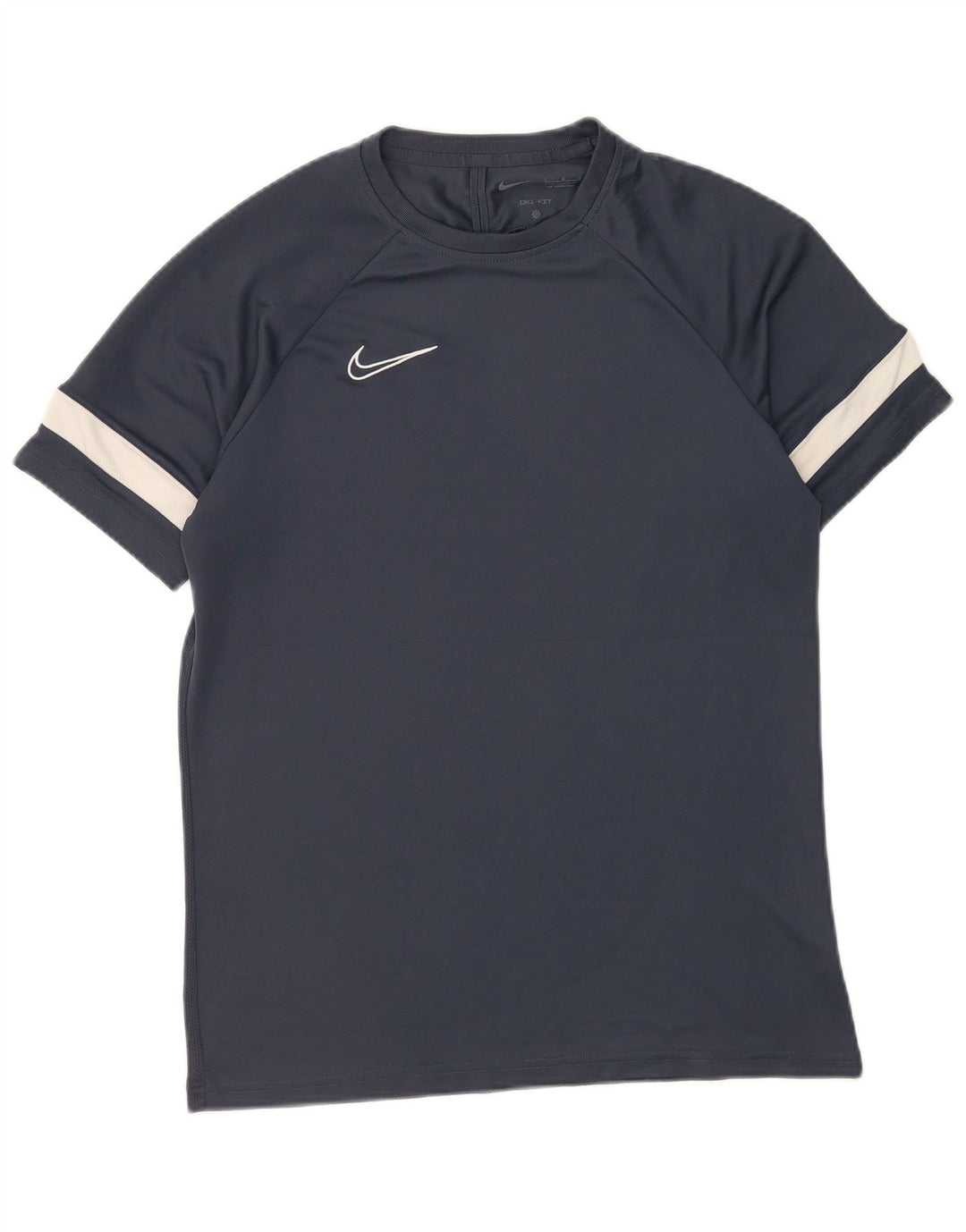 Nike Mens Dri Fit T-Shirt Top Large Navy Blue Colourblock Polyester
