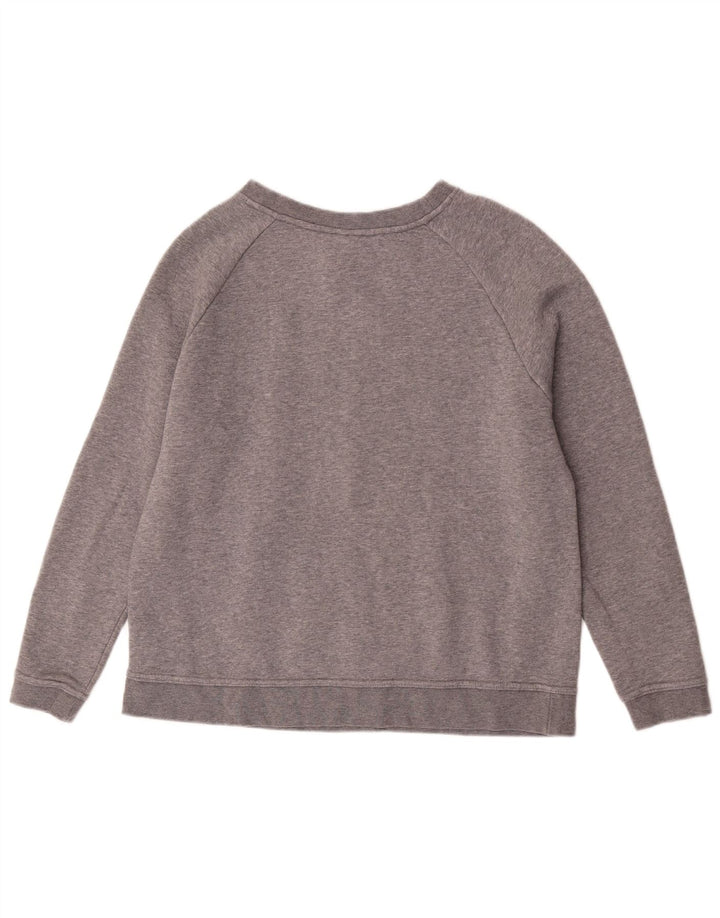 Nike Grafisk Sweatshirt Jumper UK 14 Medium Grey Flecked Bomuld