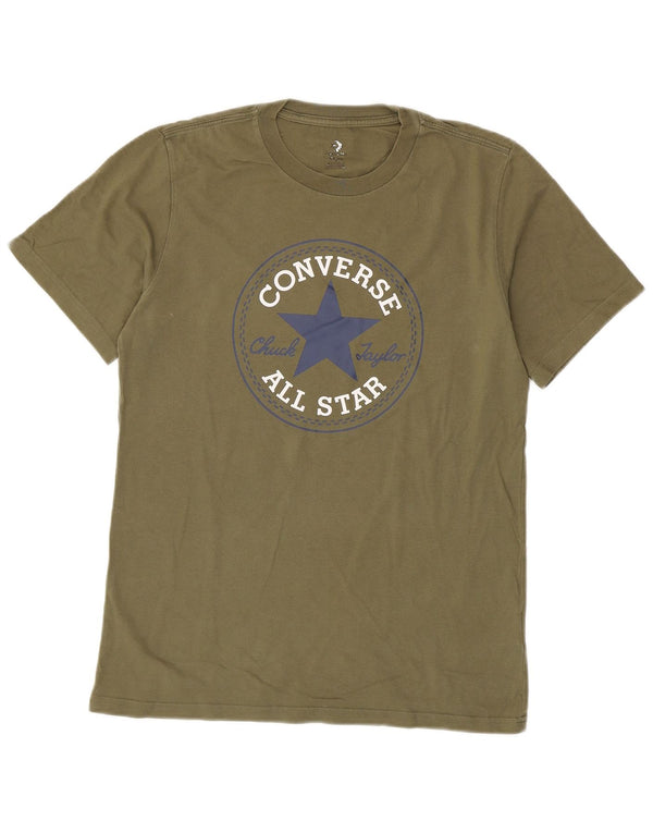 Converse Herren-T-Shirt mit Grafik, Größe S, Khaki, Baumwolle
